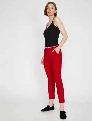 16313 Red Belt Detail Trousers