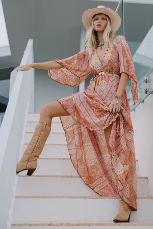 Alabama Getaway Maxi Caftan Dress - Burnt Orange