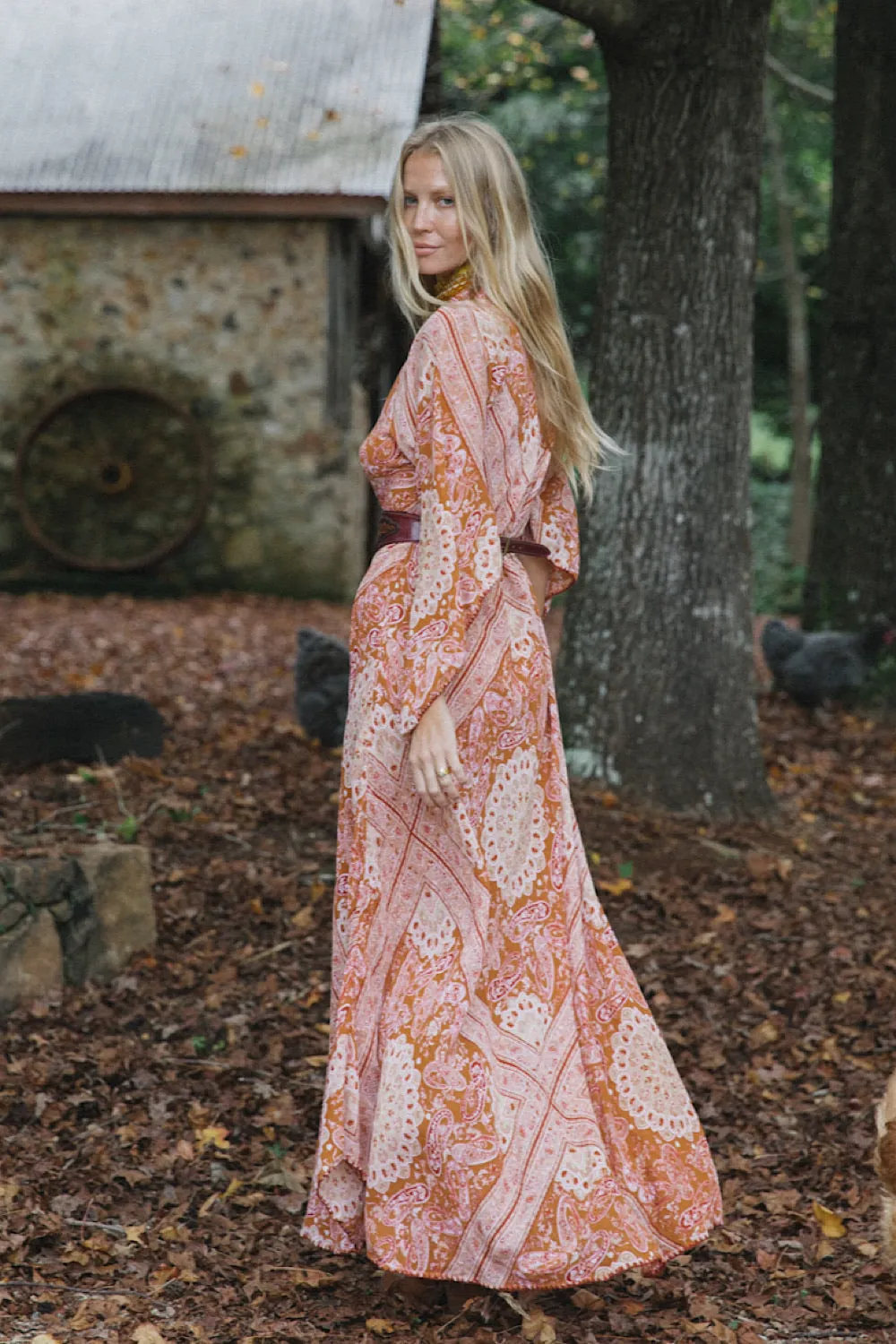 Alabama Getaway Maxi Caftan Dress - Burnt Orange