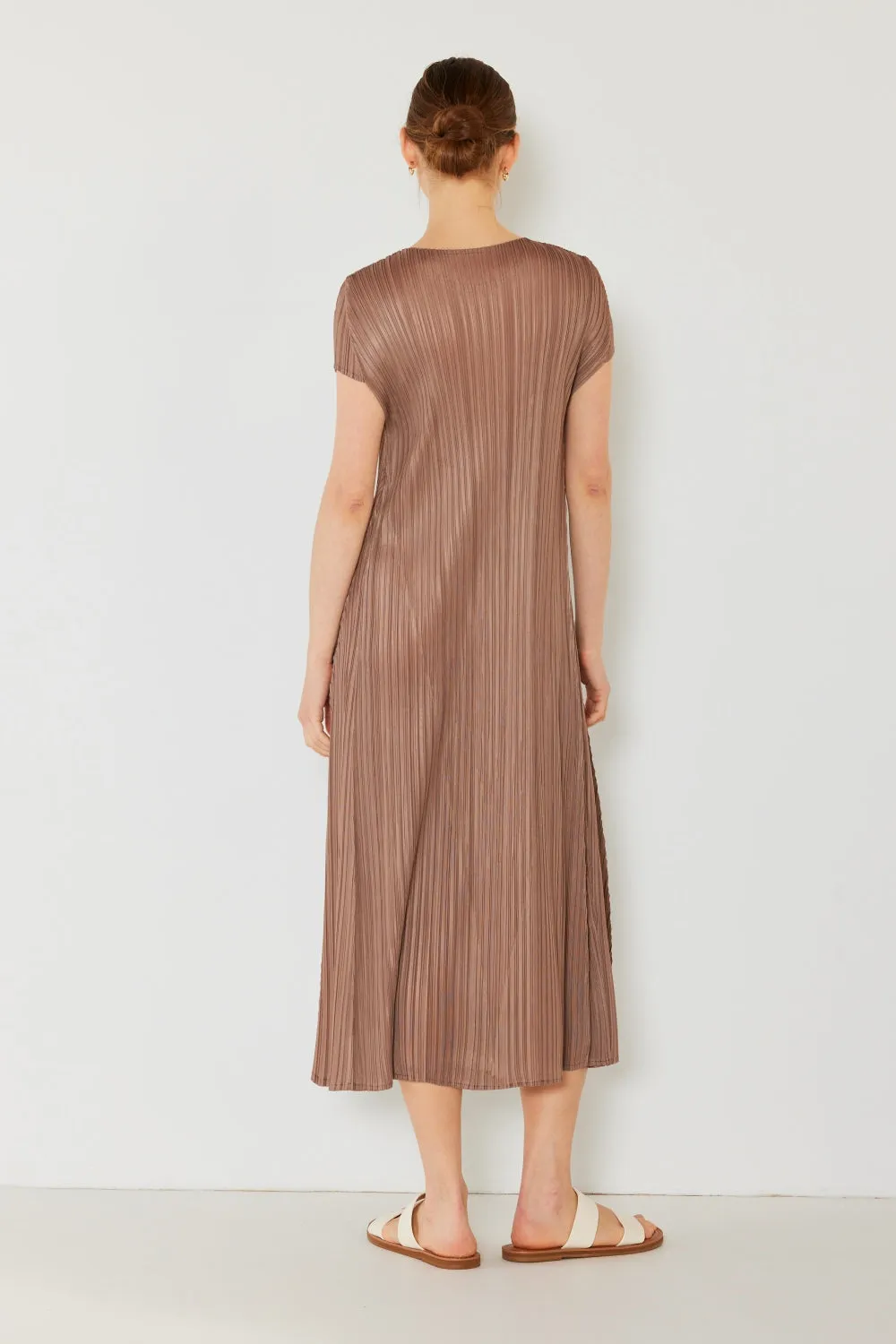 Alicia - Pleated Cap Sleeve A-Line Dress - Marina West - Exclusively Online