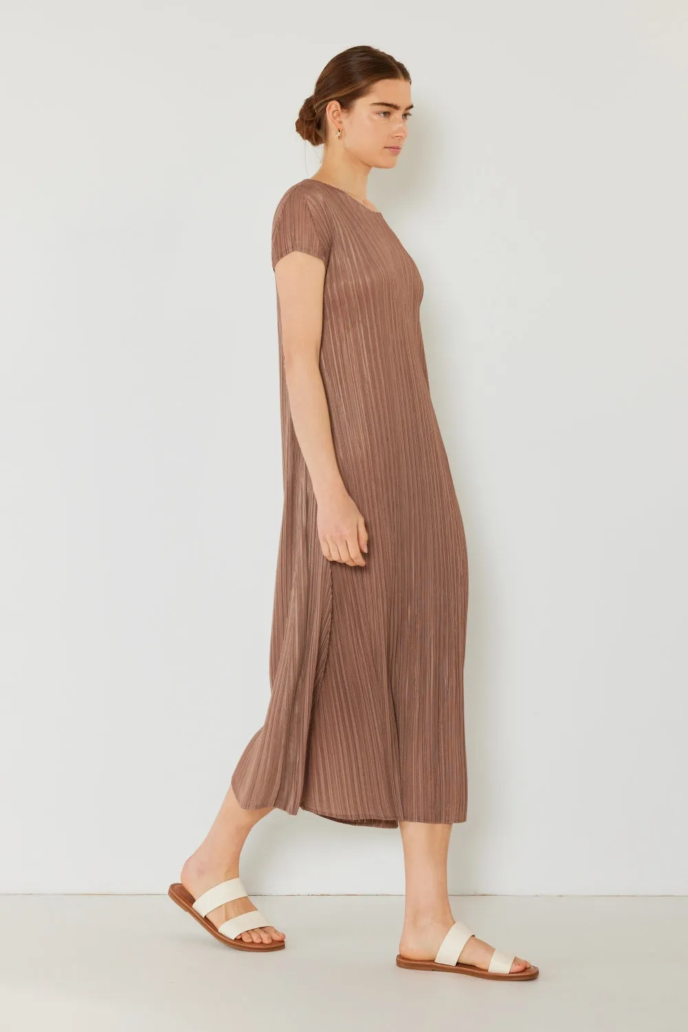 Alicia - Pleated Cap Sleeve A-Line Dress - Marina West - Exclusively Online