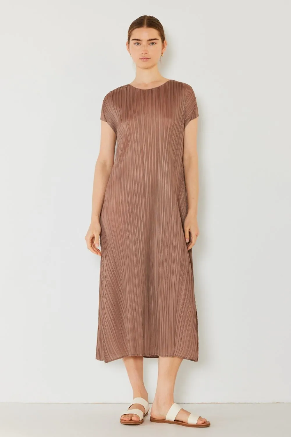 Alicia - Pleated Cap Sleeve A-Line Dress - Marina West - Exclusively Online