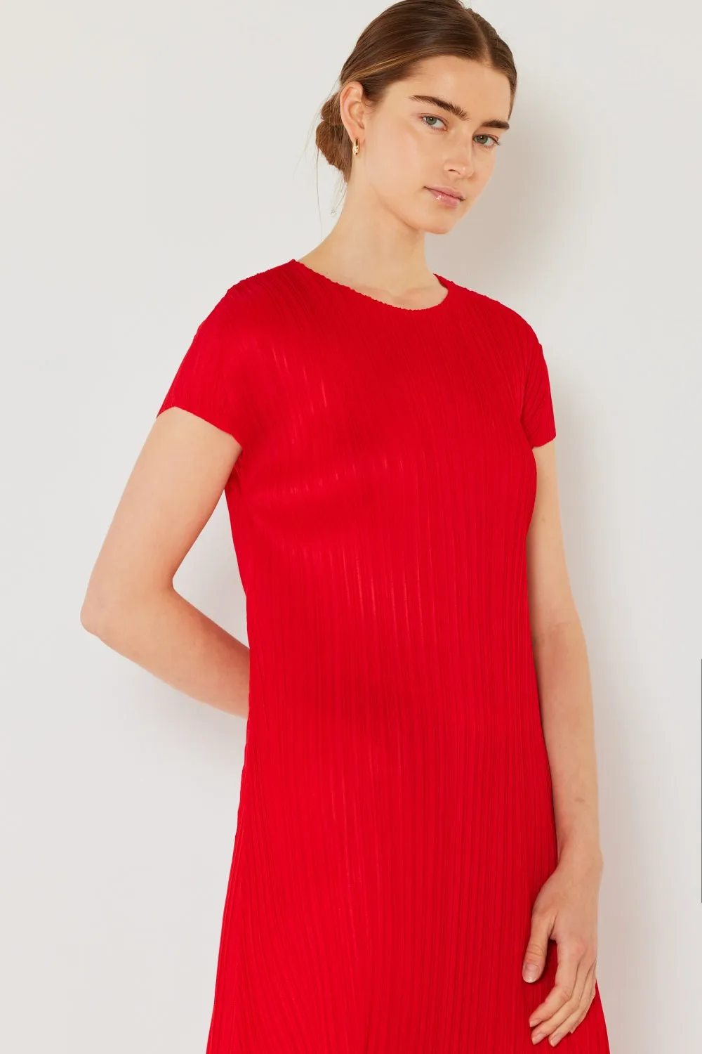 Alicia - Pleated Cap Sleeve A-Line Dress - Marina West - Exclusively Online