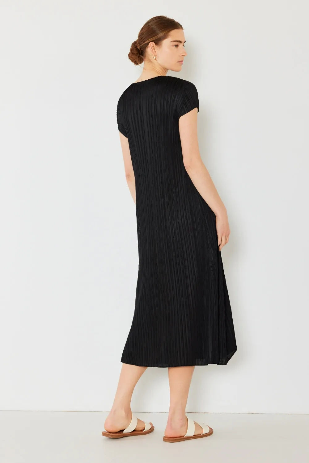 Alicia - Pleated Cap Sleeve A-Line Dress - Marina West - Exclusively Online