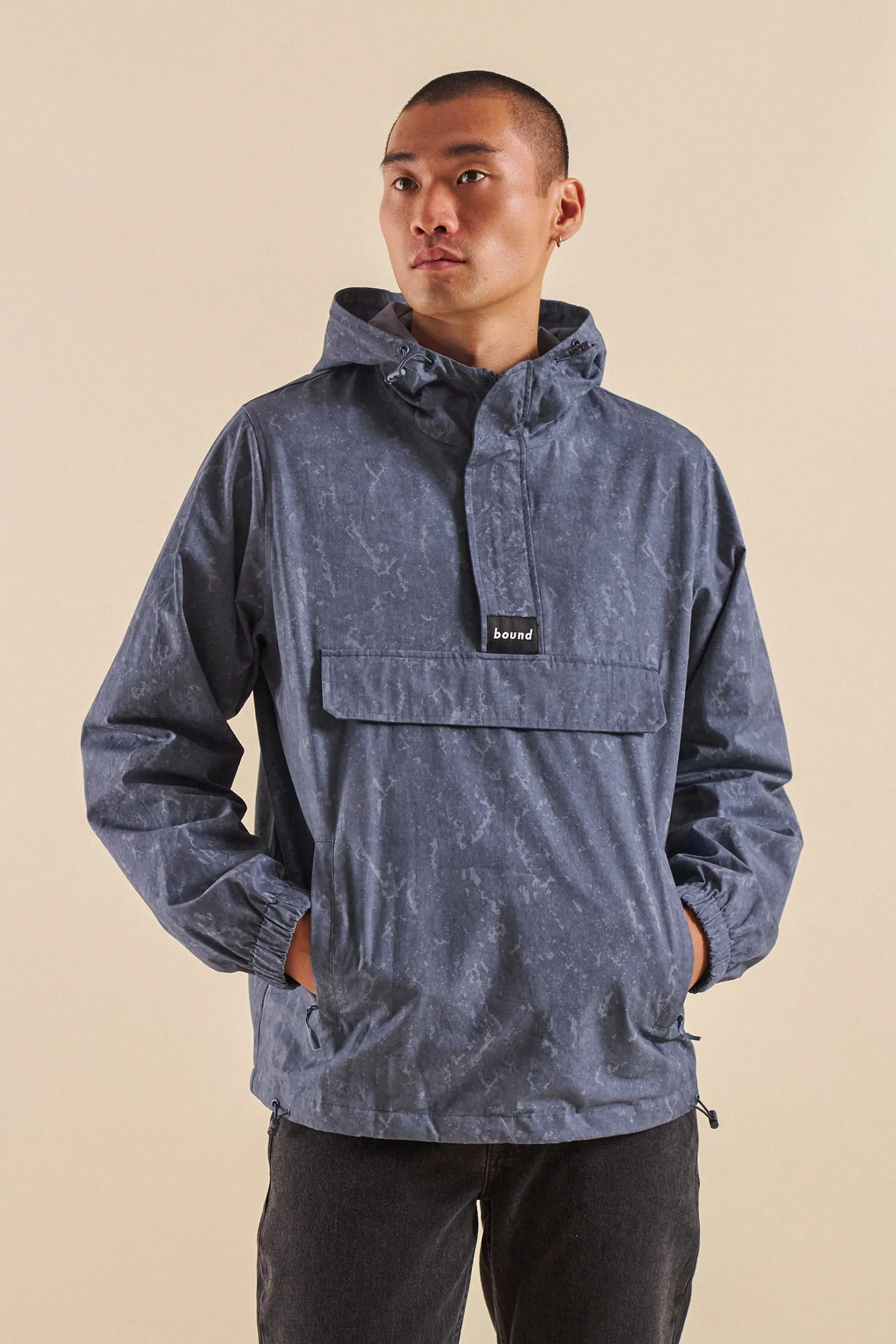 CAMO BLUE CANVAS SMOCK JACKET