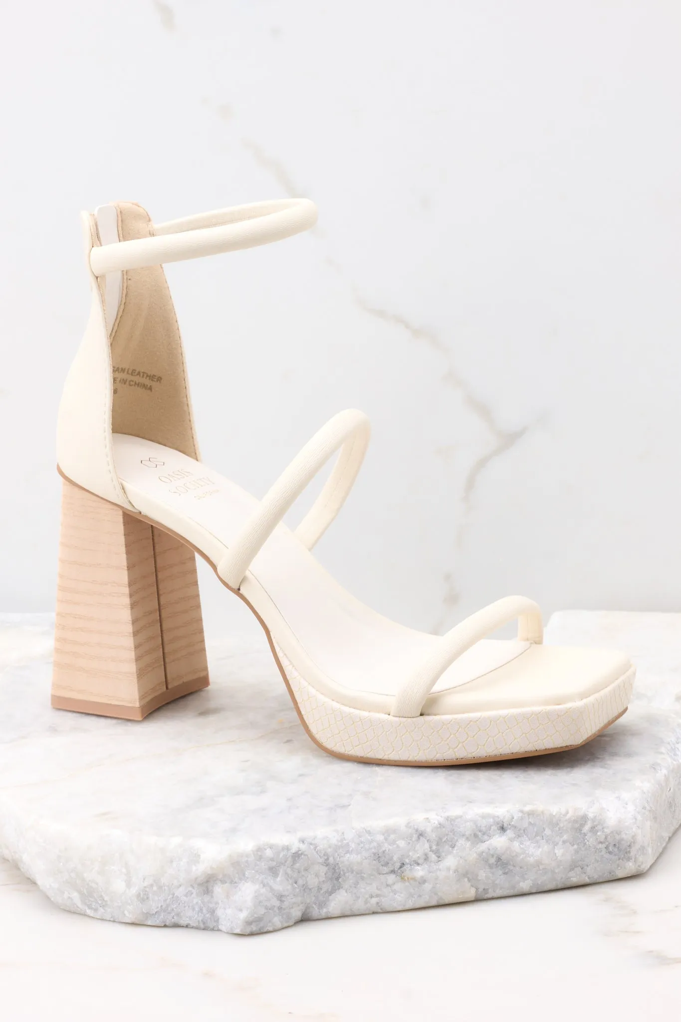 Classy Sensation Ivory High Heel Platform Sandals