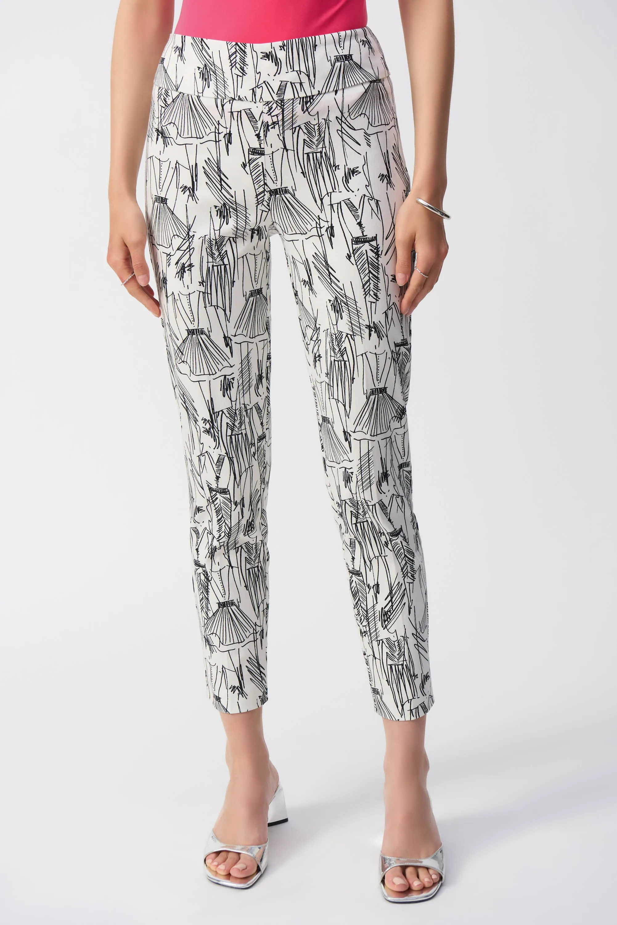 Couture Sketch Print Black/White Trousers <span>251002<span>