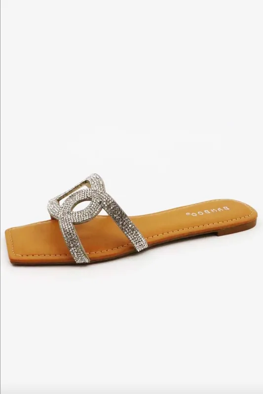 Crystal Embellished Circle Strap Sandal