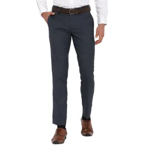 Dark Grey Checked Slim Fit Trouser