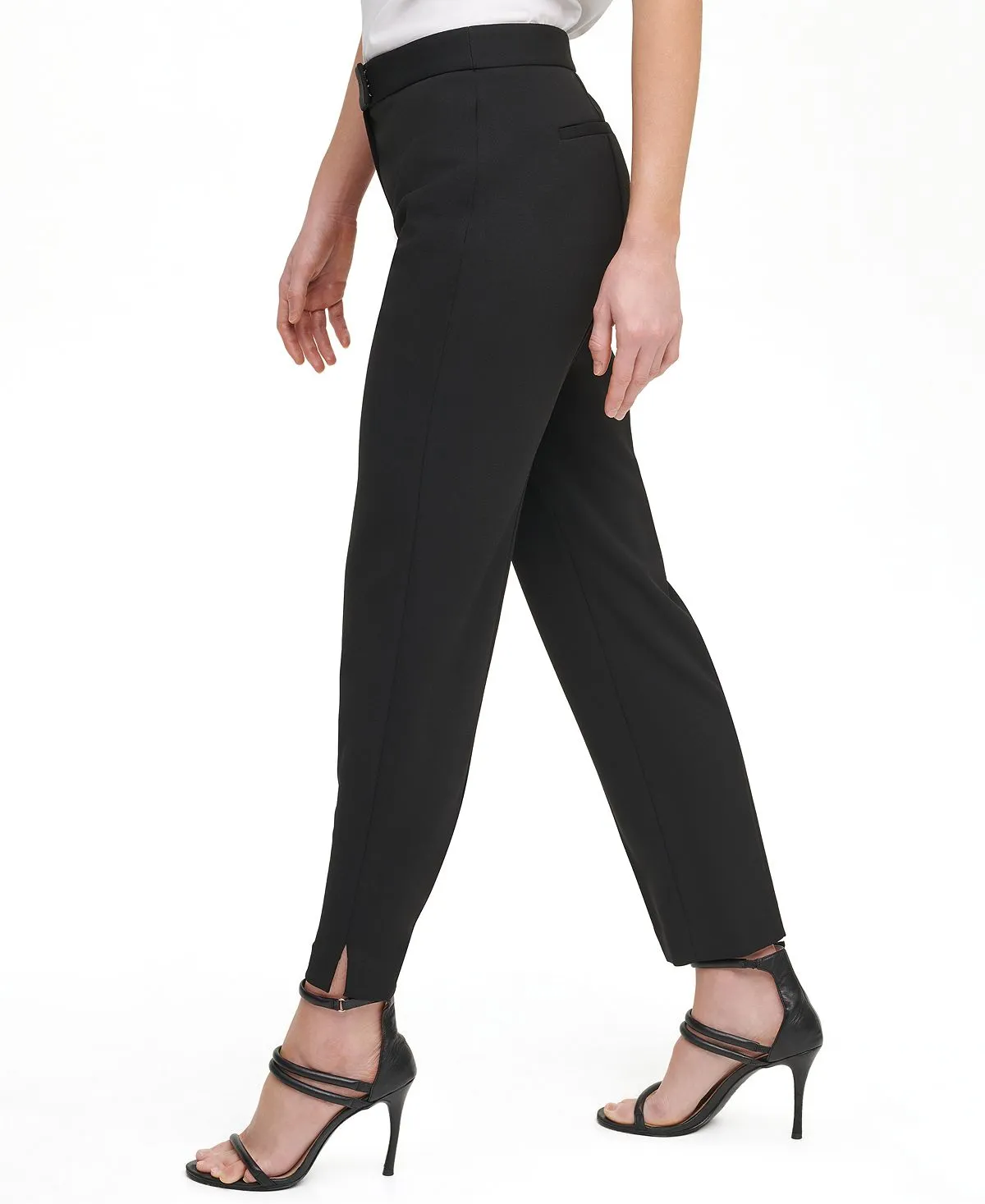 essential DKNY ankle-length skinny trousers, black