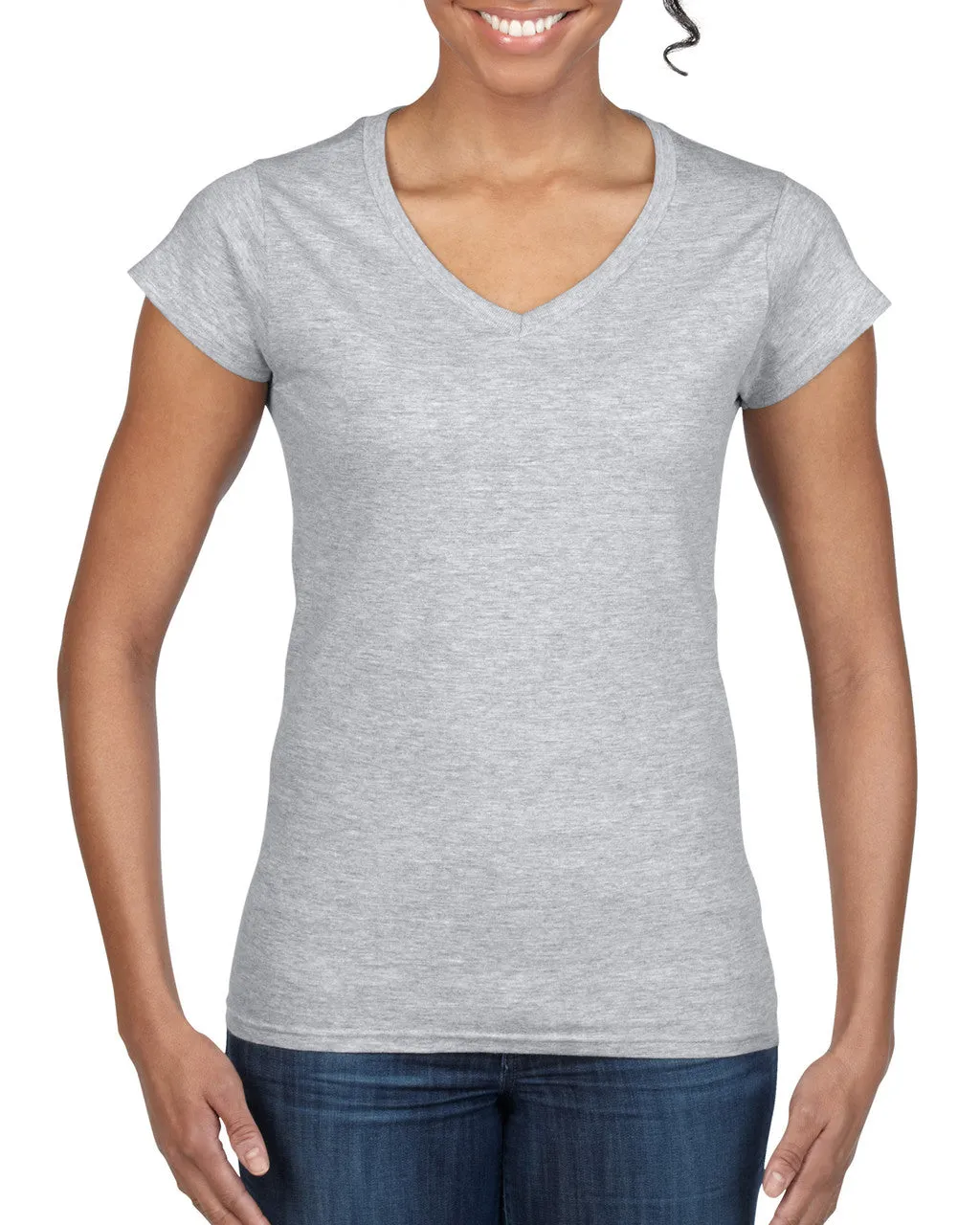 Gildan Soft Style Ladies V Neck T/S-(64V00L)