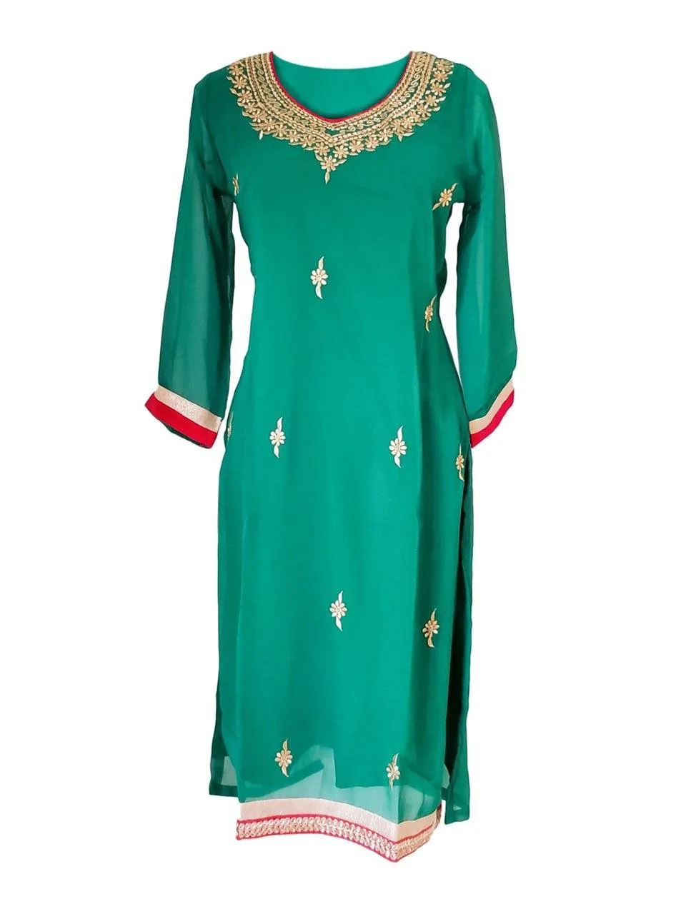 Green Georgette Kurti/Tunic