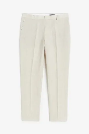 H&M Slim Fit Linen Suit Pants, light beige