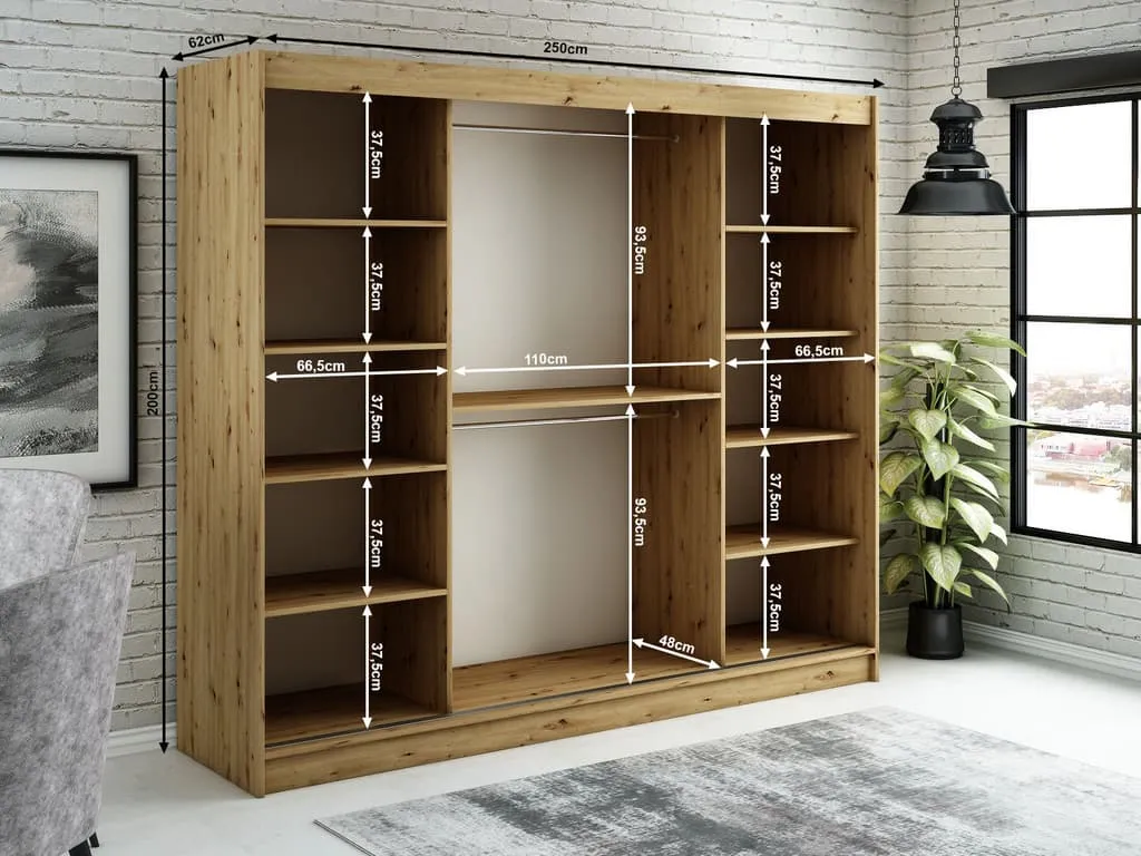 Leto T2 Sliding Door Wardrobe 250cm