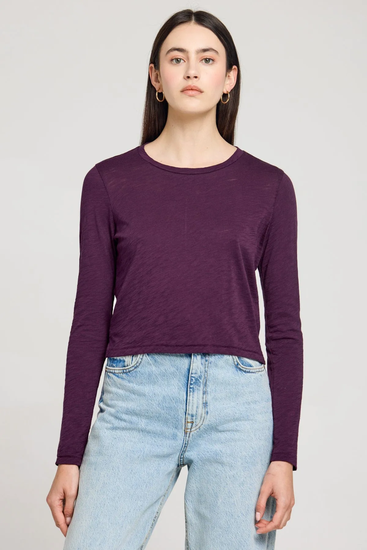 Long Sleeve Cropped Boy Tee