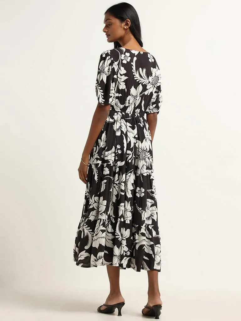 LOV Black Printed Dress