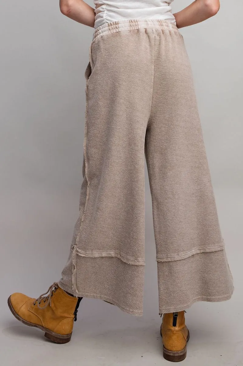 Mineral Washed Terry Knit Palazzo Pants