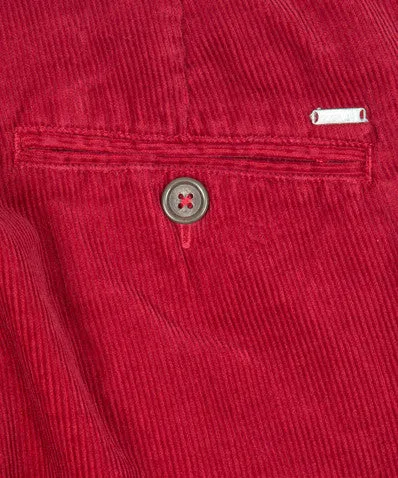 Moorby Slim Fit Cord Trouser Red