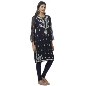 Navy Blue Georgette Kurti/Tunic