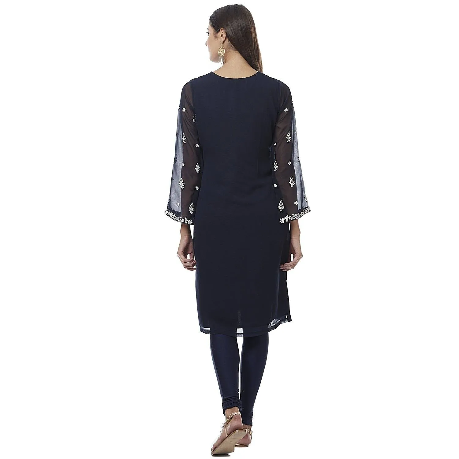 Navy Blue Georgette Kurti/Tunic