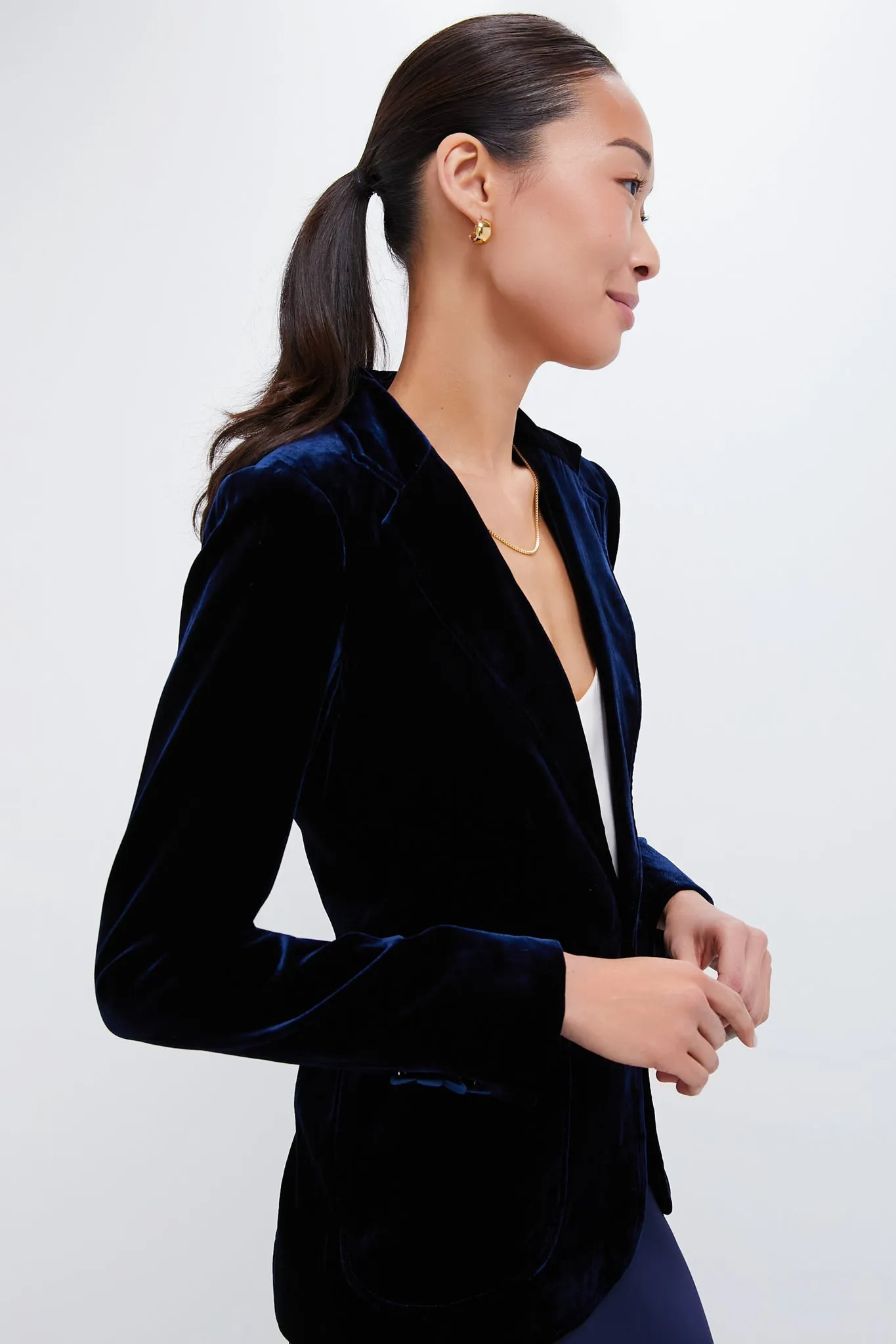 Navy Velvet Blazer