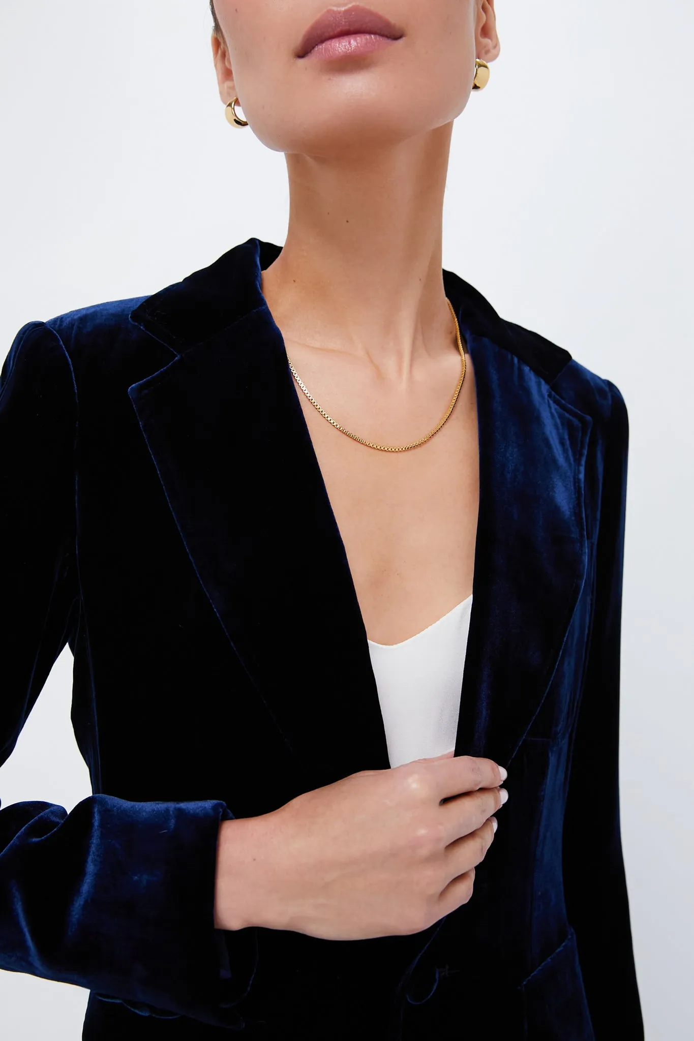 Navy Velvet Blazer