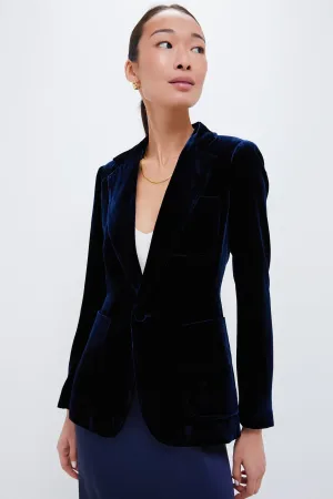 Navy Velvet Blazer