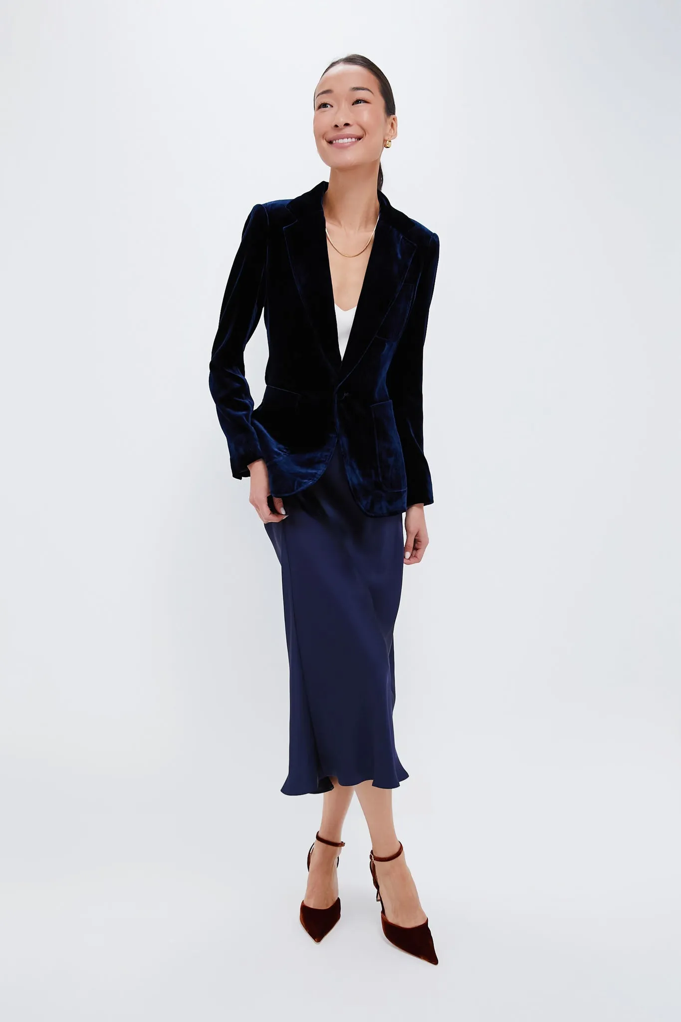 Navy Velvet Blazer