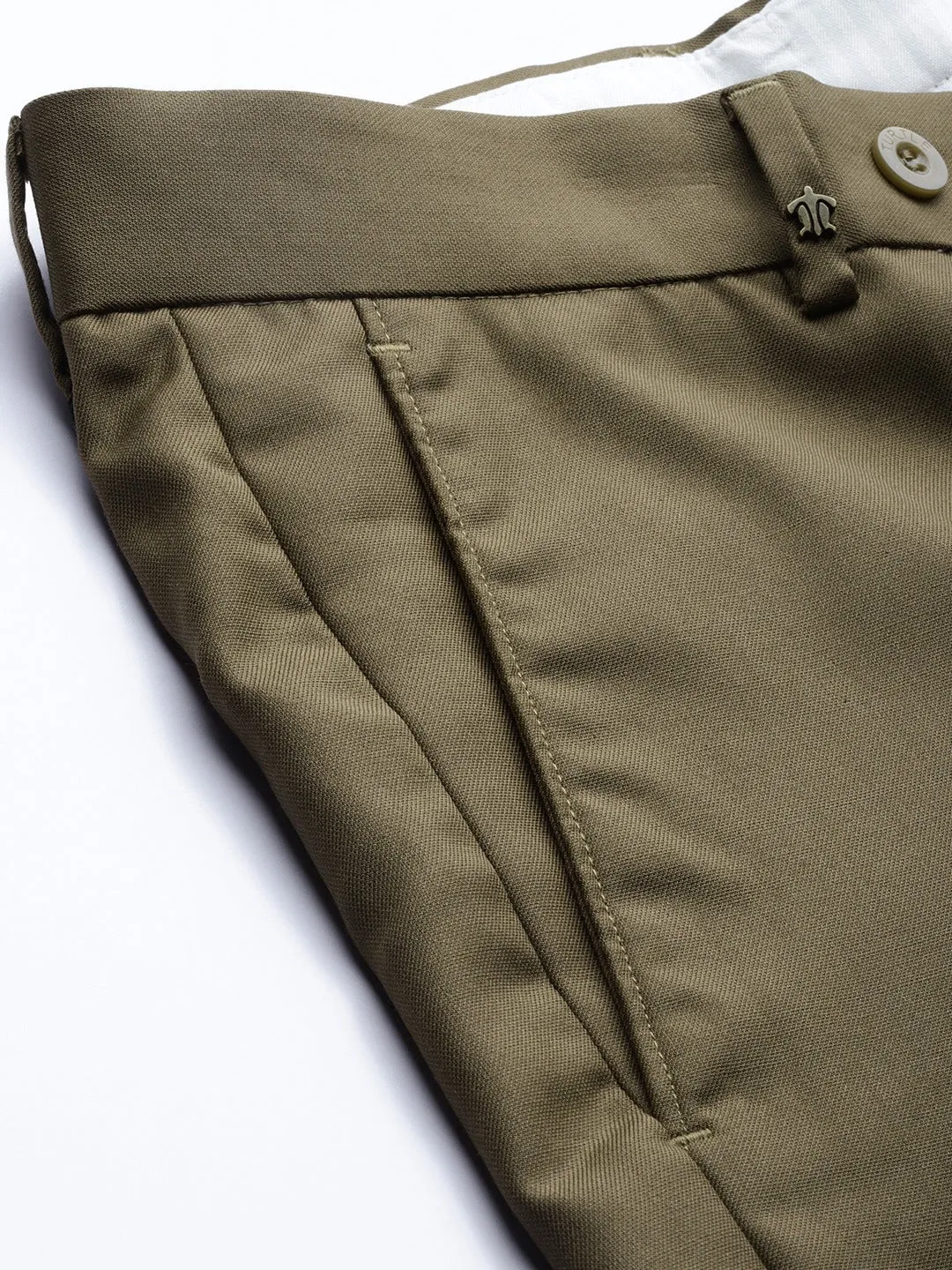 Olive Solid Ultra Slim Fit Trouser