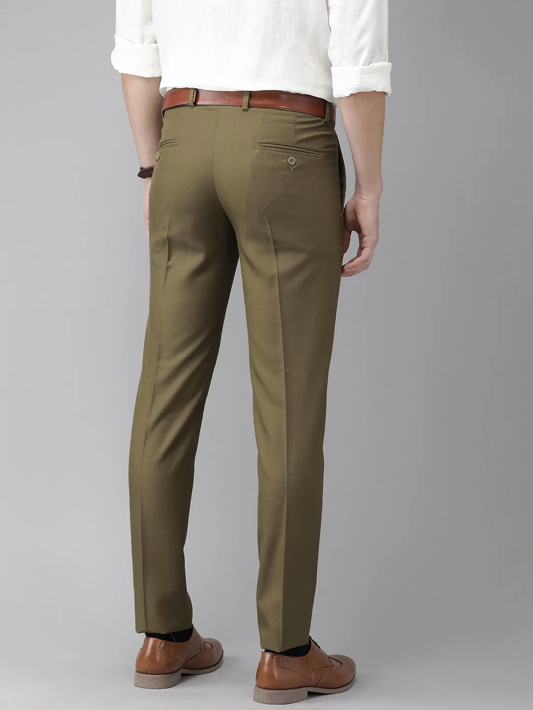 Olive Solid Ultra Slim Fit Trouser