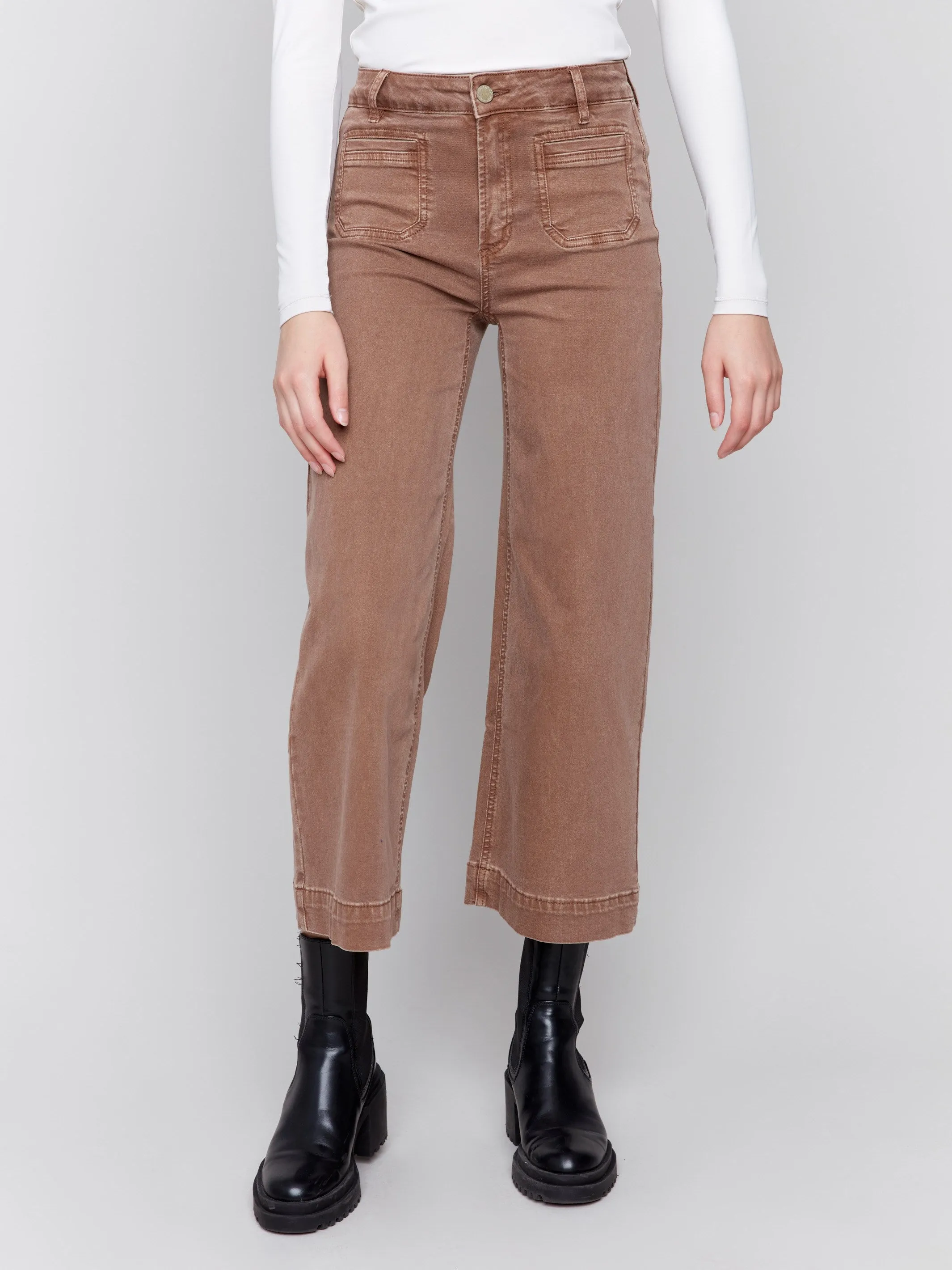 Patch Pocket Twill Pants - Truffle