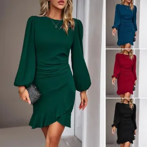 Puff Long Sleeve Fashion Graceful Short Dress