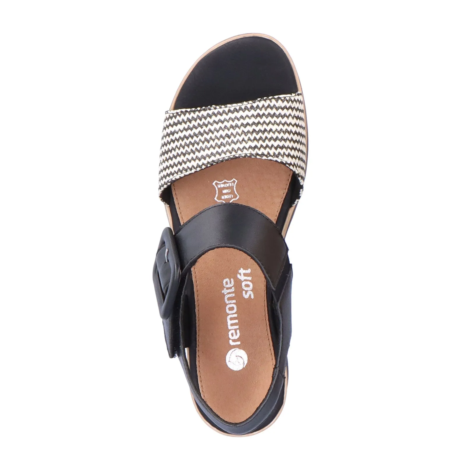 Remonte Jerilyn D6453-01 Wedge Sandal (Women) - Schwarz-Crema/Schwarz Siradial Lugano