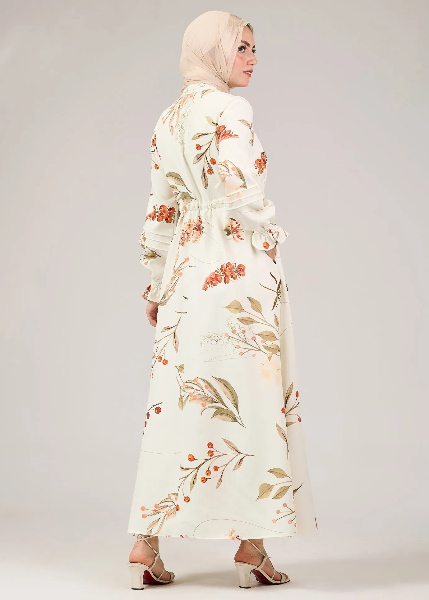 Samaa Floral Printed Crepe Maxi Dress