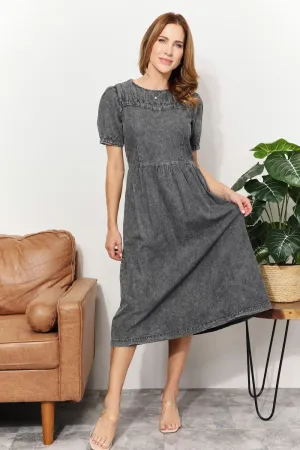 Shila Washed Chambray Midi Dress