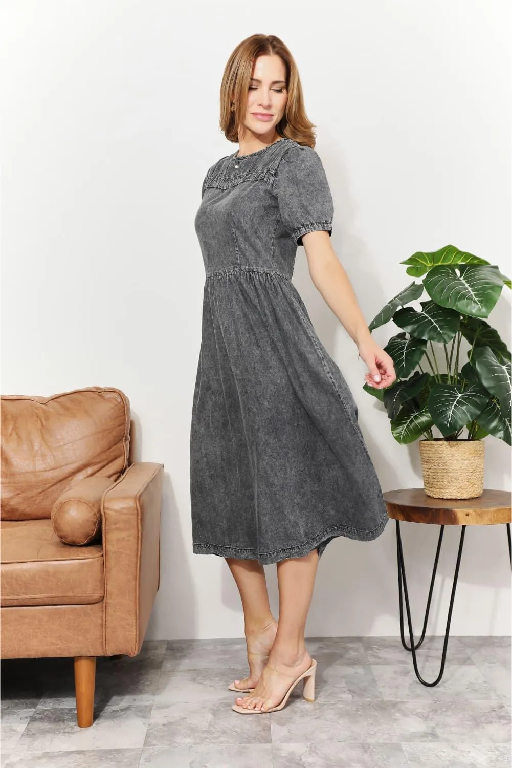 Shila Washed Chambray Midi Dress