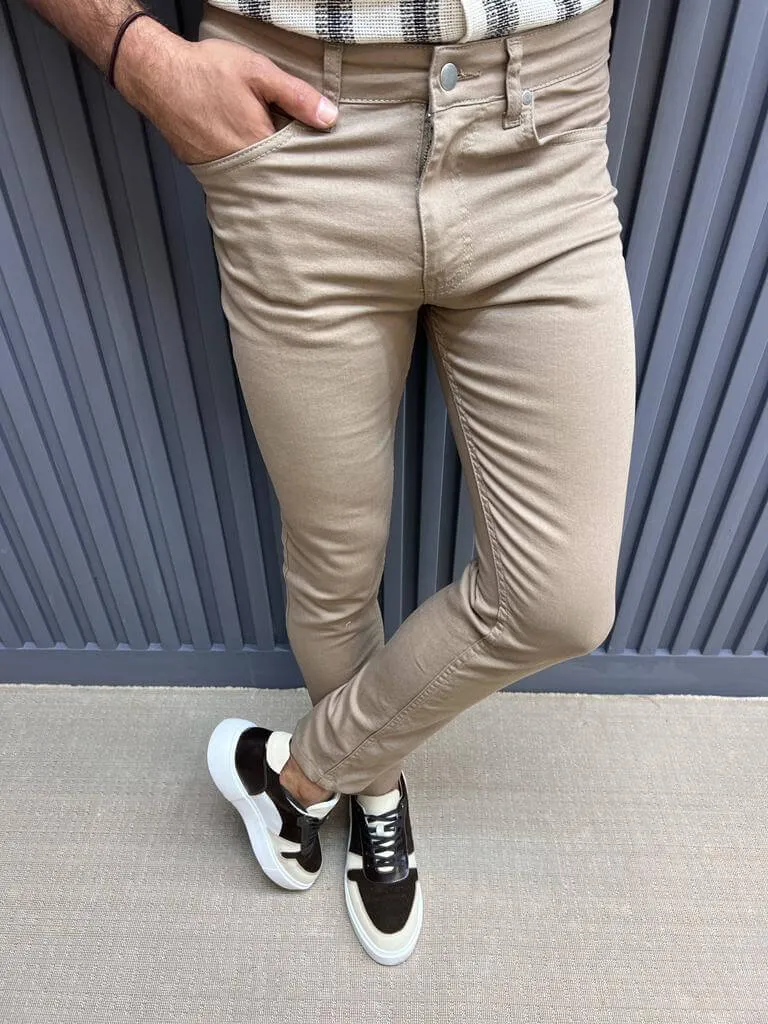 Slim Fit Beige Pants