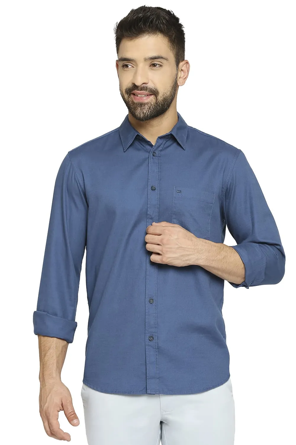 Slim Fit Cotton Broken Twill Shirt