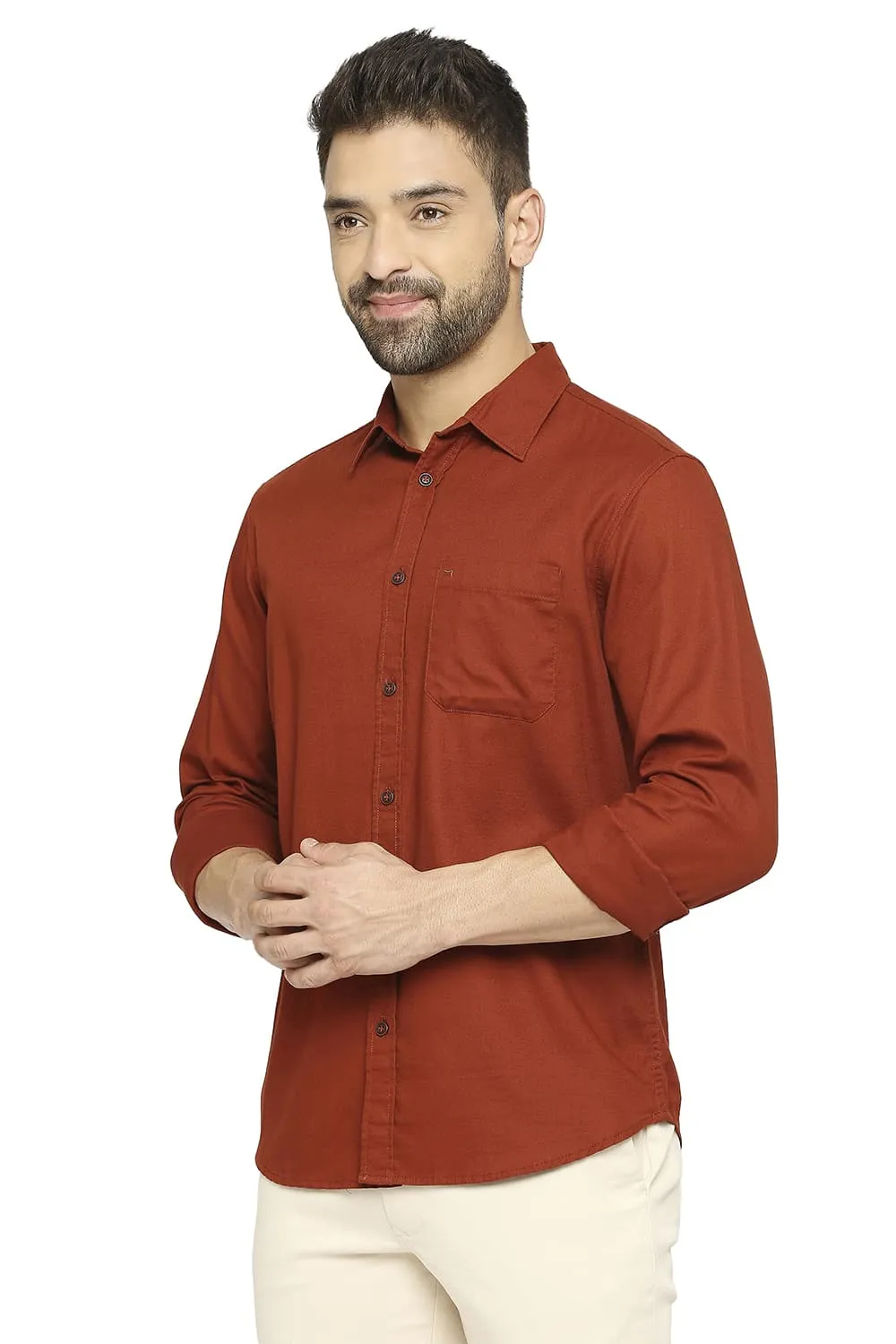 Slim Fit Cotton Broken Twill Shirt