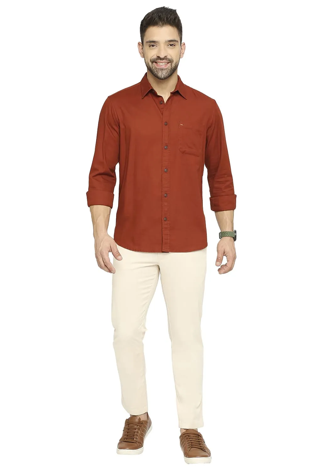 Slim Fit Cotton Broken Twill Shirt