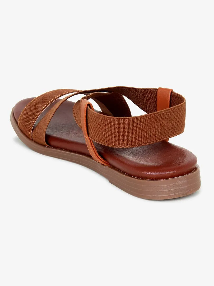 Stylish Tan Synthetic Sandals