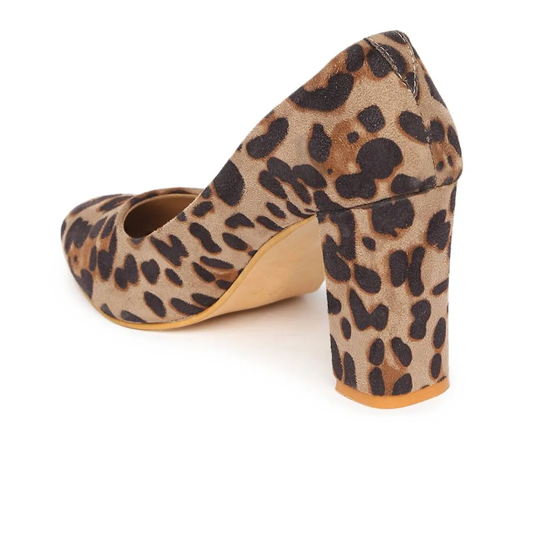 Synthetic Leopard Print Heels