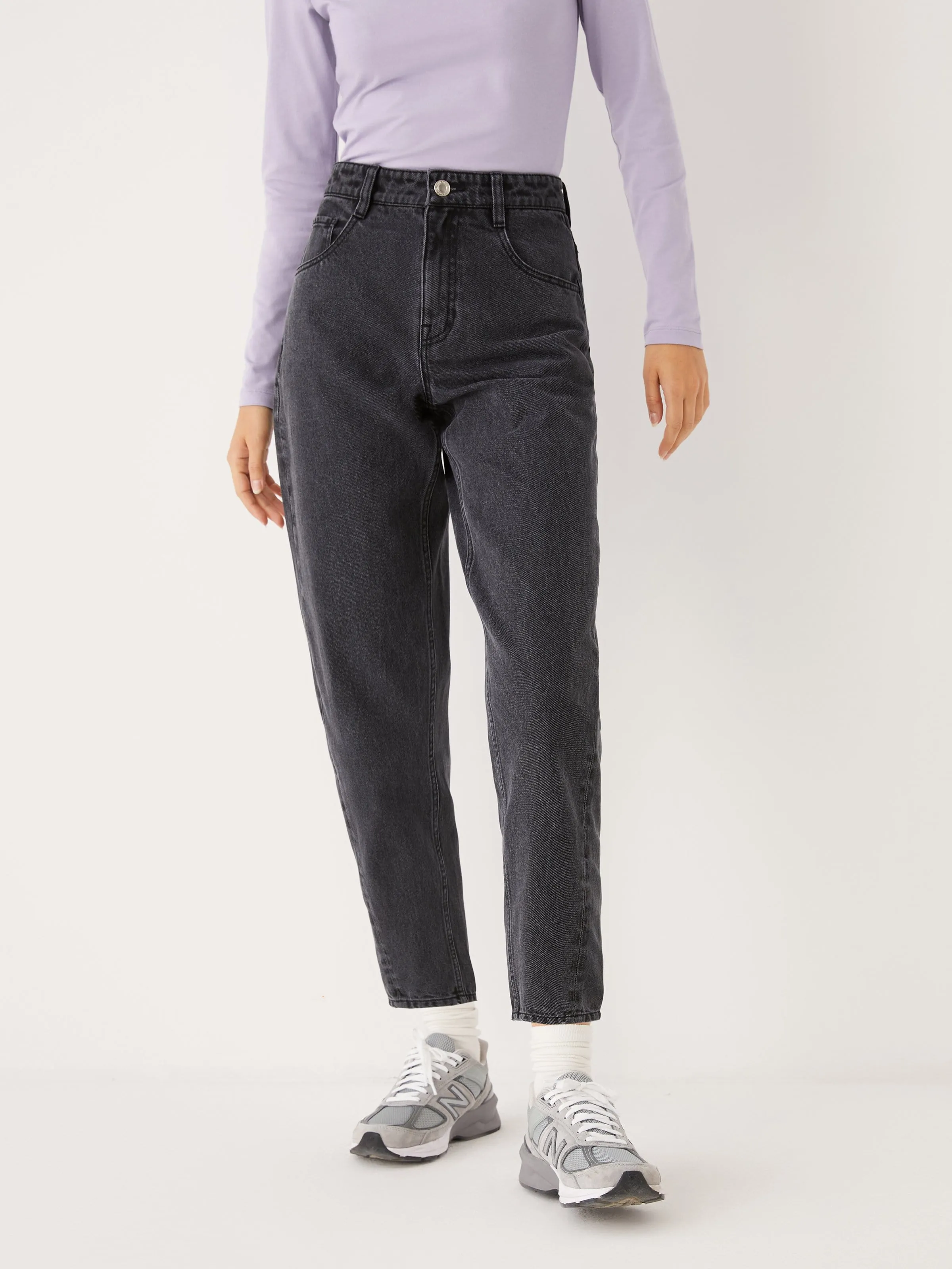 The Linda High Rise Balloon Fit Jean in Washed Black