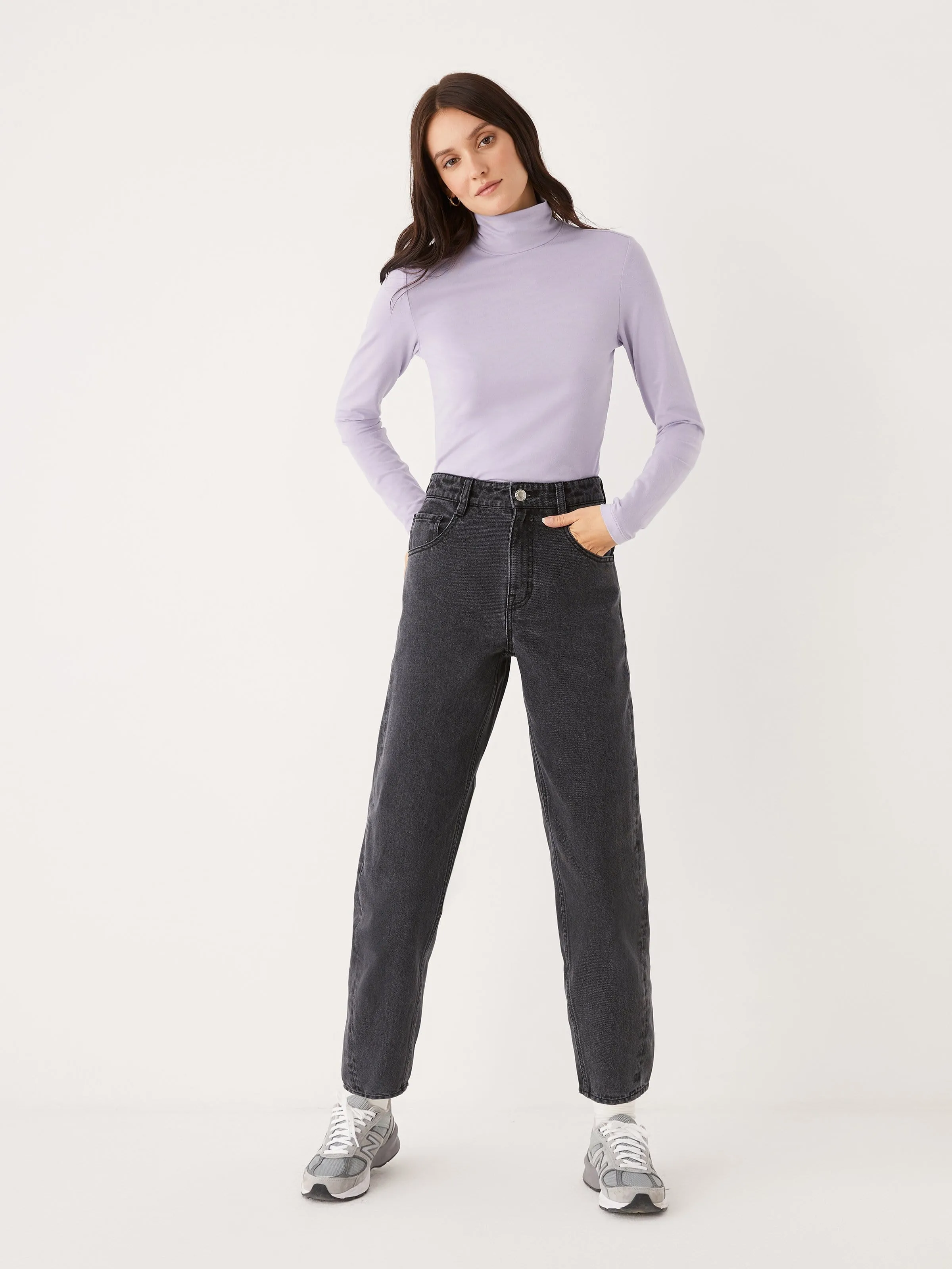 The Linda High Rise Balloon Fit Jean in Washed Black