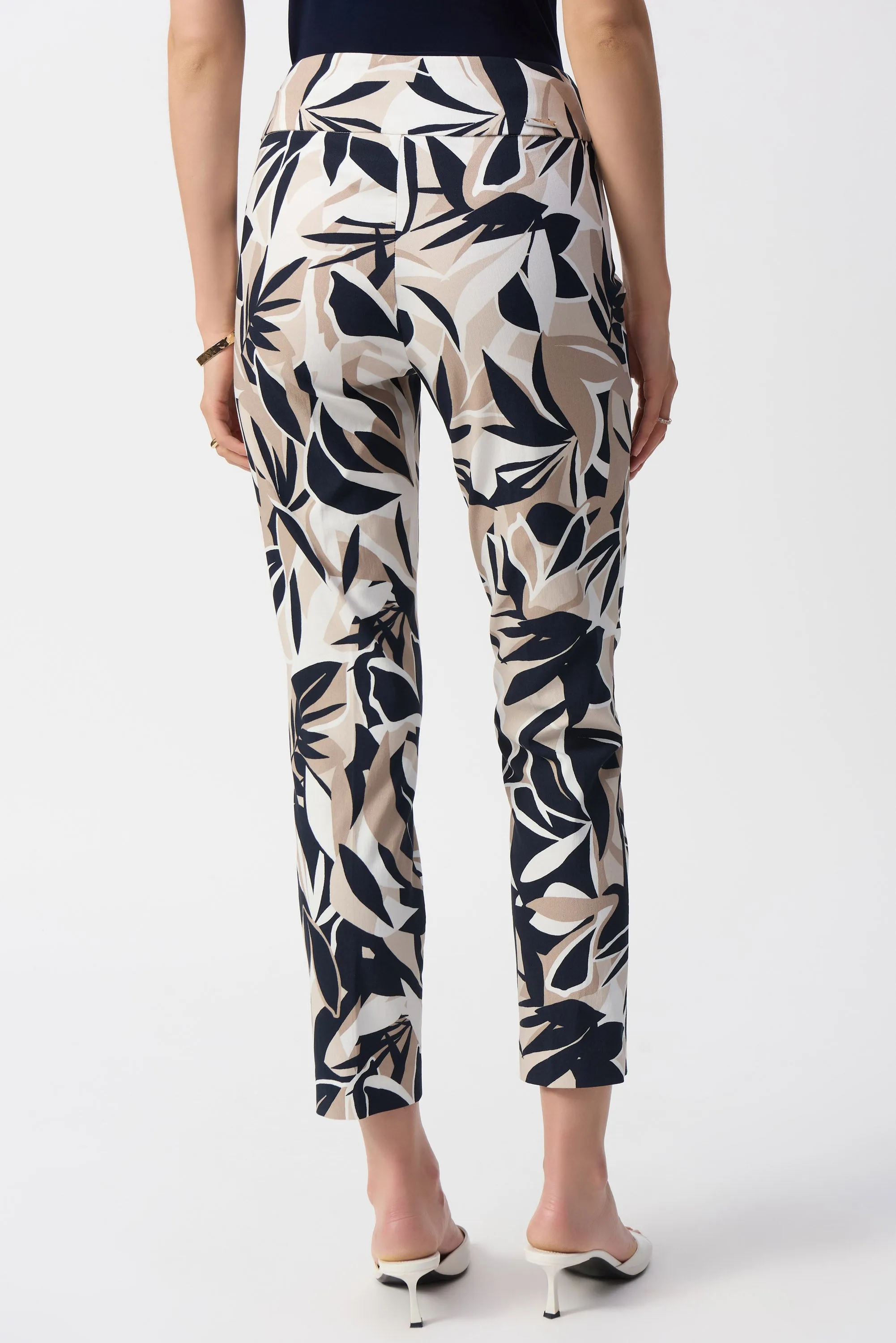 Tropical Leaf Print Slim Trousers <span>251001<span>