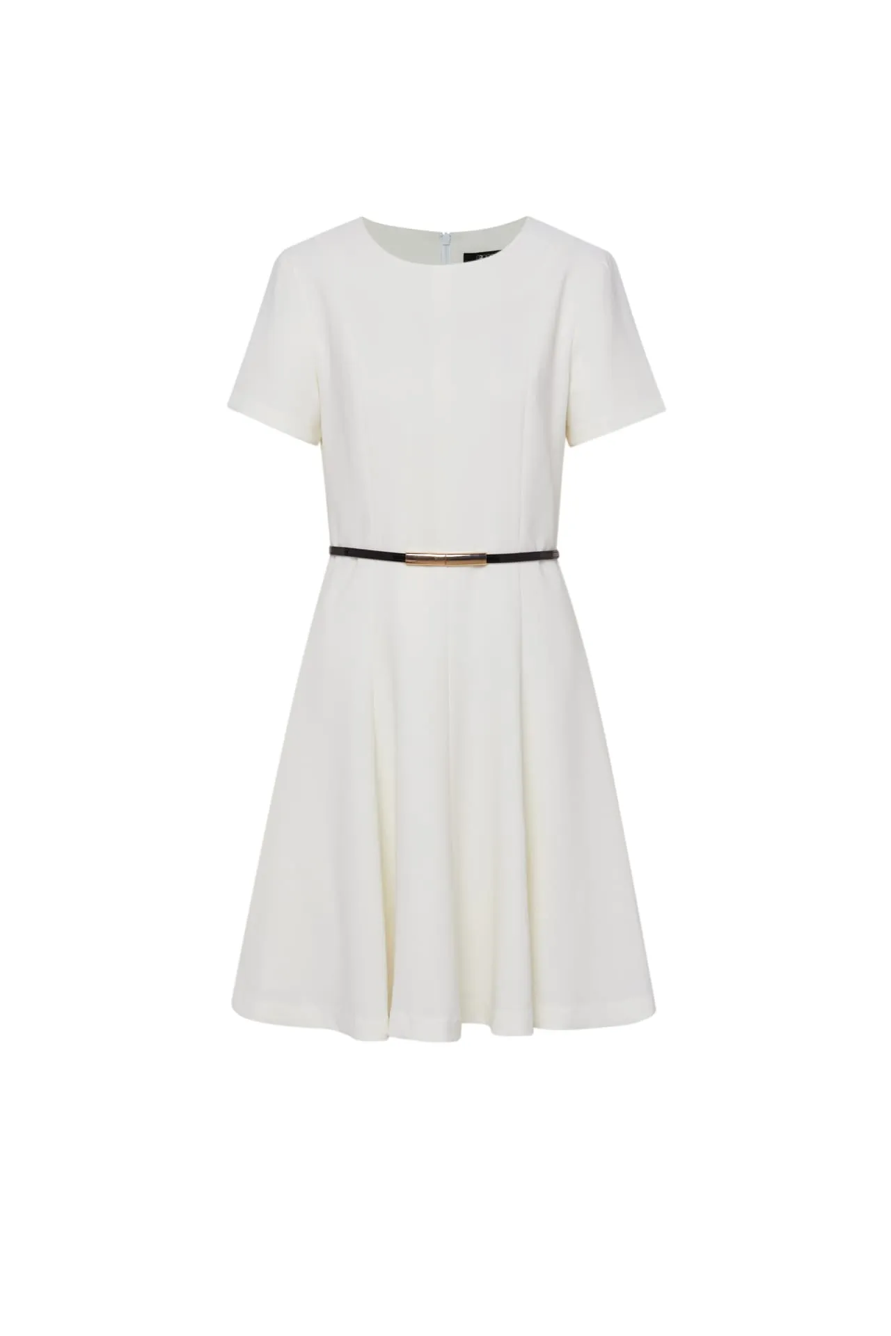 Twiggy Crepe Flare Hem Dress with Belt