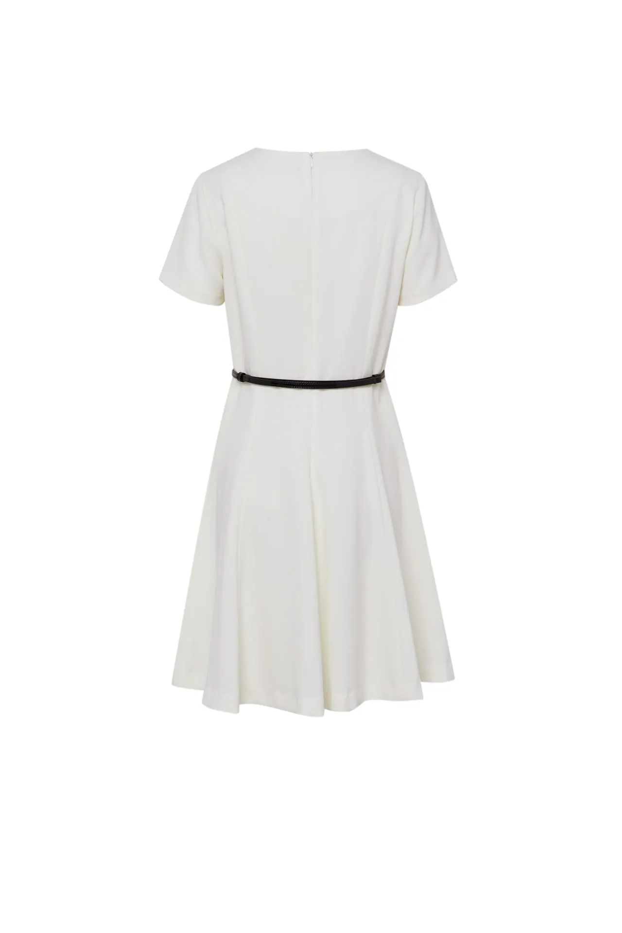 Twiggy Crepe Flare Hem Dress with Belt