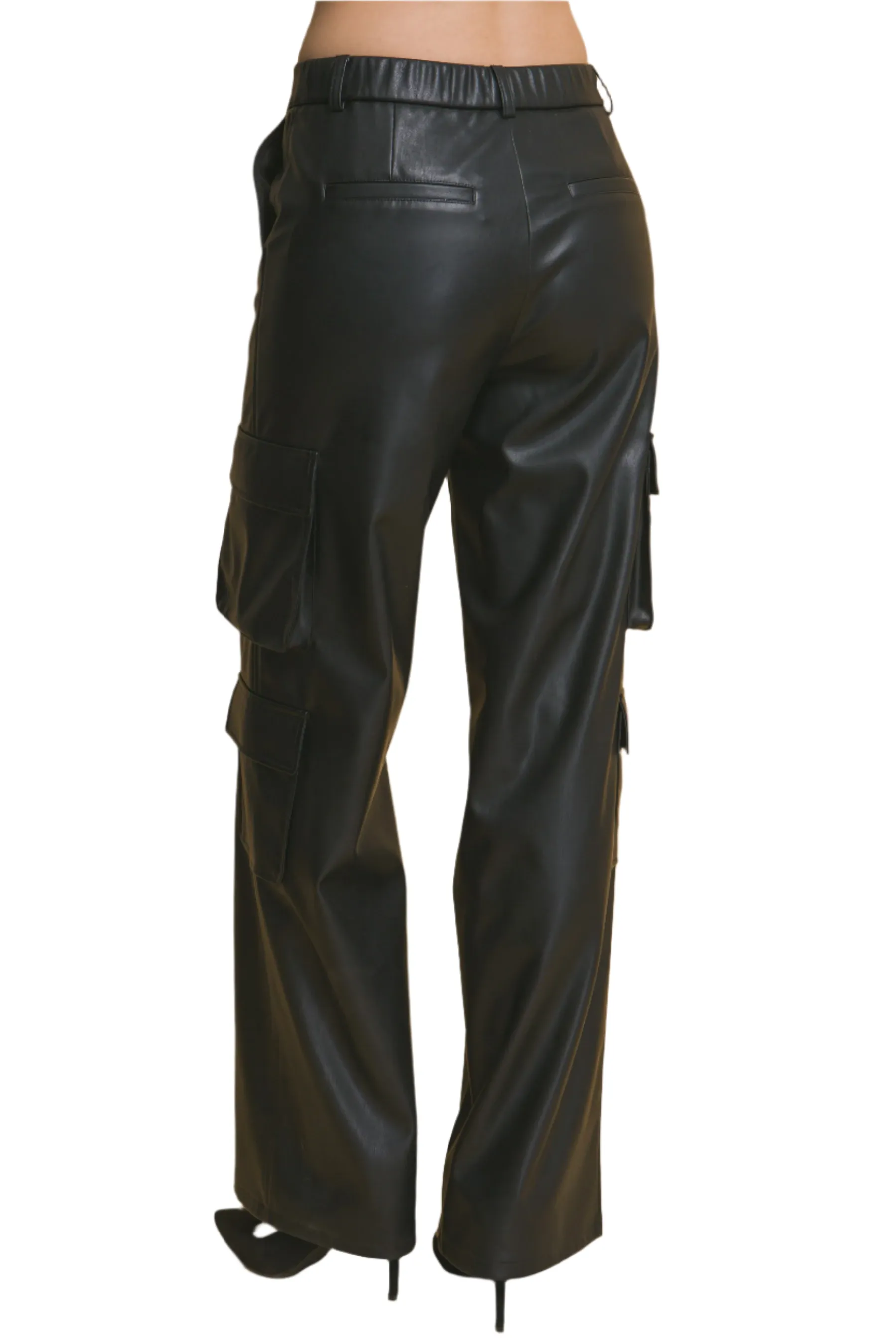 Vegan Leather Relaxed Cargo Pants