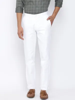 White Solid Ultra Slim Fit Trouser